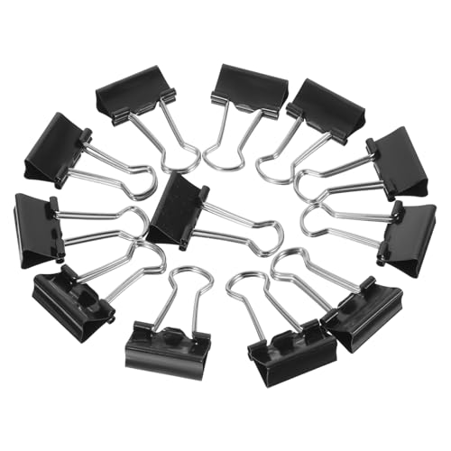 DOITOOL 12 Stück Büroklammern Stabile Metallbinderclips für Dokumente Vielseitige Klammern zur Organisation von Unterlagen für Büro und Studium von DOITOOL