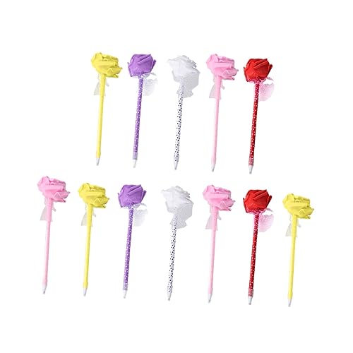 DOITOOL 12 Stück Bunte Rosen Kugelschreiber für Kreative und Lustige Stifte für Schule und Büro als für Freunde und Familie aus Hochwertigem Gefertigt Ergonomisches Design für Angenehmes von DOITOOL
