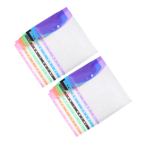 DOITOOL 12 Stück Buntes Losebeutel Klarsichtbeutel Abheften Multifunktionale Aktentaschen Snap-button-ordner Dokumententaschen Ordnertaschen Aktenaufbewahrungstaschen Pvc von DOITOOL