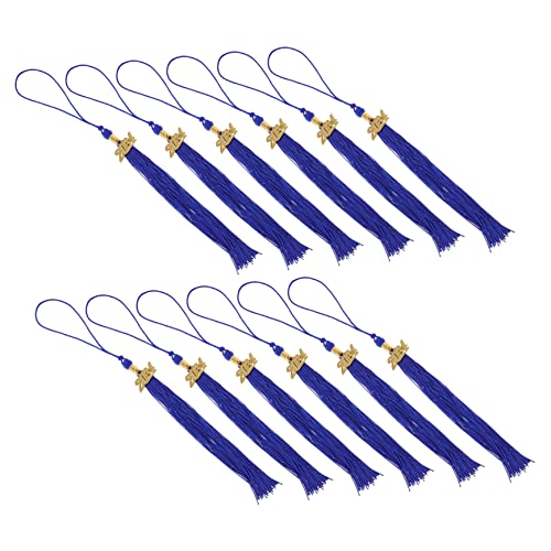 DOITOOL 12 Stück Doktorhut Quaste Abschluss Quasten Kappen Party Gefälligkeiten für Abschlussfeiern Hut Abschlusskappe Kappe Quasten grad kappe Polyester Blue von DOITOOL
