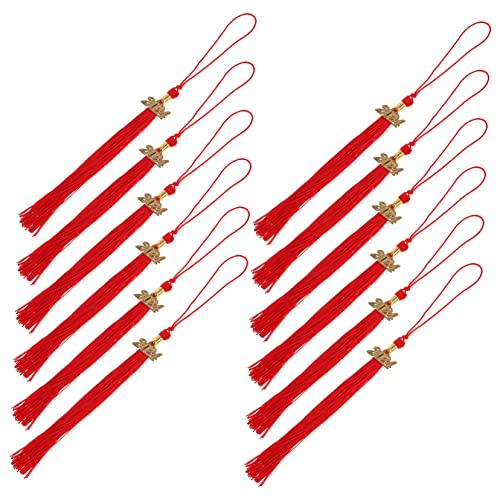DOITOOL 12 Stück Doktorhut Quaste akademisch Stirnband für Abschlusskappen Zeremonien Absolventen Abschlusskappendekoration Abschlusskappe mit Quastendekor Polyester rot von DOITOOL