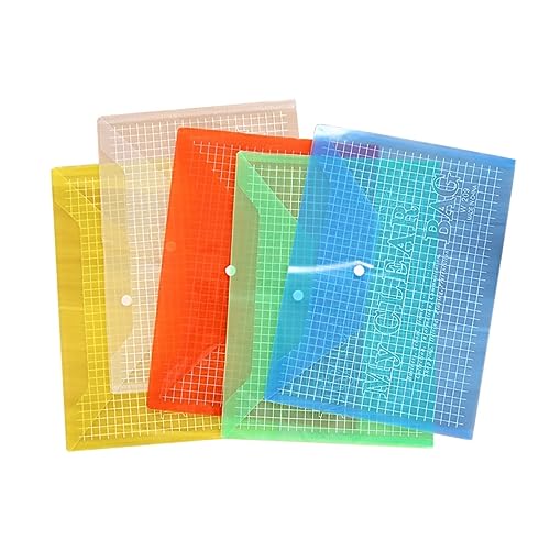 DOITOOL 12 Stück Dokumentenmappe Transparent mit Druckknopf Praktischer Dokumenten Organizer für Zuhause und Leicht für Schule und Büro Zufällige Farbe von DOITOOL