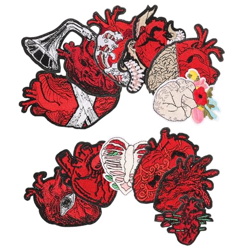DOITOOL 12 Stück Herz Stickerei Patches für Kleidung Selbstklebende Flicken für Diy Projekte Taschen Jacken und Mehr Hochwertige Applikationen für Designs von DOITOOL