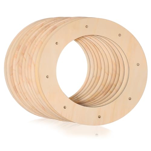 DOITOOL 12 Stück Holzkranzrahmen DIY Bastelbedarf für Blumenkranzherstellung Außendurchmesser für Weihnachtsdekorationen von DOITOOL