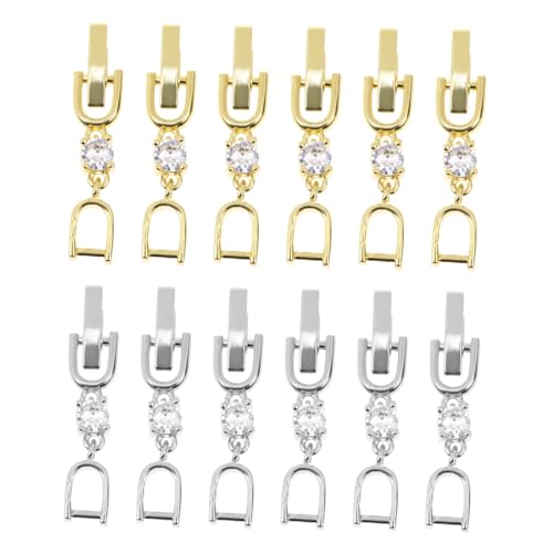 DOITOOL 12 Stück Kettenverlängerung Schmuck-Verlängerungsverschluss Magnetverschlüsse für Halsketten verlängerungskette verlängerung für armband Armbandschnallen DIY liefert Strasssteine von DOITOOL