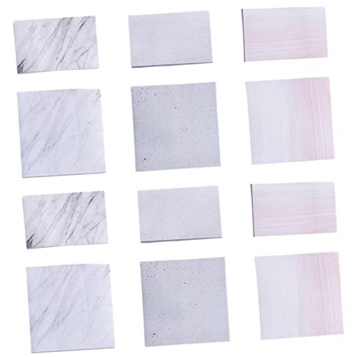 DOITOOL 12 Stück Kreative Marmor Textur Haftnotizen Selbstklebende Memo Pads für Büro Schule und Zuhause Zufällige Designs Notizen und Erinnerungen von DOITOOL