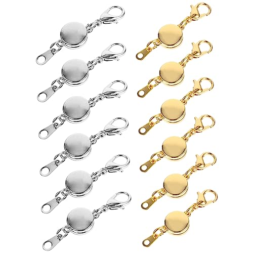 DOITOOL 12 Stück Magnetverschluss-Anschlüsse armbandverschluss verschluss für armbänder schmuck set Schmuck Halskette Schnalle magnetische Verlängerungsschnallen für Halsketten Legierung von DOITOOL