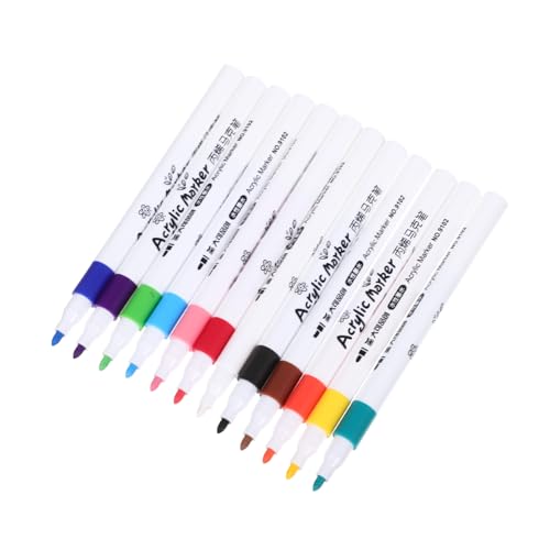 DOITOOL 12 Stück Malstifte Wasserbasierte Marker für Zeichnen Ergonomisch und Sicher für Kinderhandwerk Helle Farben für Diy Projekte von DOITOOL