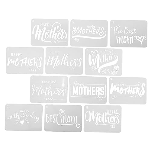 DOITOOL 12 Stück Malvorlage Muttertag Mama-Schablone dekorative Wandkunst Mütter groß Vorlage für Plastikbuchstaben Schablone für Malschablone das Haustier Weiß DOITOOL 12 Stück Malvorlage Muttertag Mama-Schablone dekorative Wandkunst Mütter groß Vorlage für Plastikbuchstaben Schablone für Malschablone das Haustier Weiß von DOITOOL