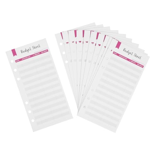 DOITOOL 12 Stück Papier Für Die Haushaltsrechnung Nachfüllung Planer Veranstalter Loch Budget Bürozubehör Geldbinder Nachfüllen Cash-umschlag-tracker Rot von DOITOOL