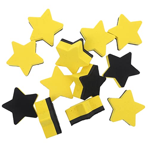 DOITOOL 12 Stück Pentagramm-radiergummi Radiergummis Mini-radierer Trockener Radiergummi Planke Magnetische Whiteboard-trockenlöscher Wischen Tipp Whiteboard-radierer Für Filzstoff Yellow von DOITOOL