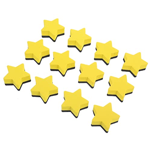 DOITOOL 12 Stück Pentagramm-radiergummi Whiteboard-radierer Planke Trockener Radiergummi Mini-radierer Tipp Für Magnetische Whiteboard-trockenlöscher Radiergummis Wischen Filzstoff Yellow von DOITOOL