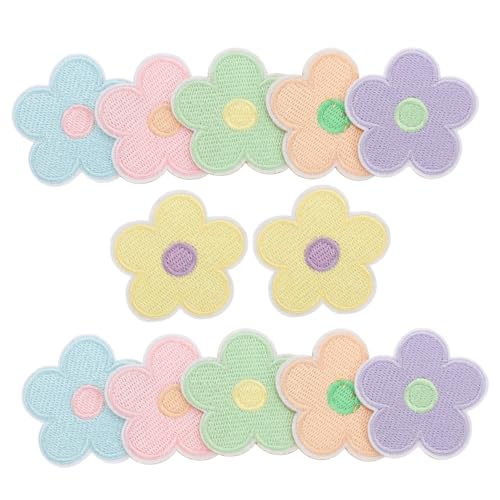 DOITOOL 12 Stück Stickpatches bestickt Aufnäher nähen Aufnäher für Jeans Flicken für Bekleidung Flicken aufbügeln kleine Flicken zum Aufbügeln Applikationen Polyester von DOITOOL