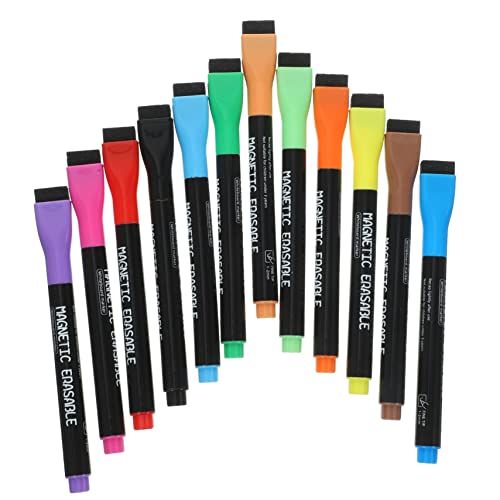 DOITOOL 12 Stück Teiliges Abwischbarer Magnetischer Whiteboard Marker Wiederverwendbare Spitze für Schule und Büro Geruchsarm und Leicht zu Entfernen von DOITOOL