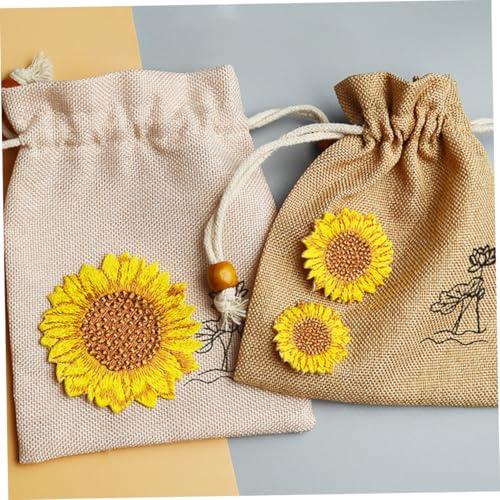 DOITOOL 12 Stück Teiliges Bestickte Sonnenblumen Patches zum Aufbügeln mit Hitze DIY Applikationen für Kleidung Taschen Jacken Individuelle Textil dekoration und Reparatur von DOITOOL