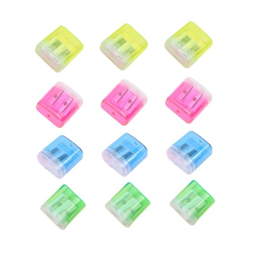 DOITOOL 12 Stück Teiliges Bleistiftanspitzer aus Kunststoff Doppellöchrig Manuell Transparente Farben Gelb Grün Blau Scharfes Schneidewerkzeug Leicht zu Reinigen für Schüler und Künstler DOITOOL 12 Stück Teiliges Bleistiftanspitzer aus Kunststoff Doppellöchrig Manuell Transparente Farben Gelb Grün Blau Scharfes Schneidewerkzeug Leicht zu Reinigen für Schüler und Künstler von DOITOOL