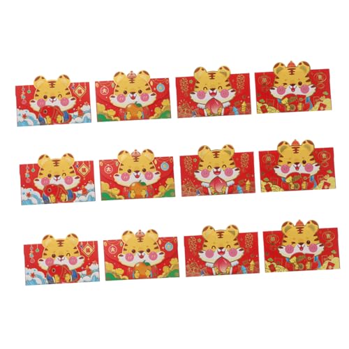 DOITOOL 12 Stück Teiliges Chinesische Rote Umschläge mit Feinem Cartoon Muster Traditionelle Geldgeschenk Taschen für Chinesisches Neujahr Geschenkverpackung mit Festlicher Atmosphäre DOITOOL 12 Stück Teiliges Chinesische Rote Umschläge mit Feinem Cartoon Muster Traditionelle Geldgeschenk Taschen für Chinesisches Neujahr Geschenkverpackung mit Festlicher Atmosphäre von DOITOOL