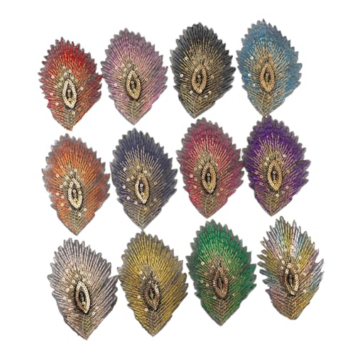 DOITOOL 12 Stück Teiliges DIY Patches mit Pfauenfeder motiv Bestickte Paillettenverzierte Aufnäher für Kleidung Taschen Basteln Langlebiges Sicheres Material Einfache Anwendung Kreative DOITOOL 12 Stück Teiliges DIY Patches mit Pfauenfeder motiv Bestickte Paillettenverzierte Aufnäher für Kleidung Taschen Basteln Langlebiges Sicheres Material Einfache Anwendung Kreative von DOITOOL