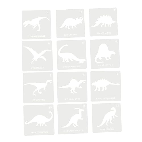 DOITOOL 12 Stück Teiliges Dinosaurier Wandmalerei Schablonen Wiederverwendbare Vorlagen für Diy Dekoration Kreative Gestaltung für Bastelprojekte von DOITOOL