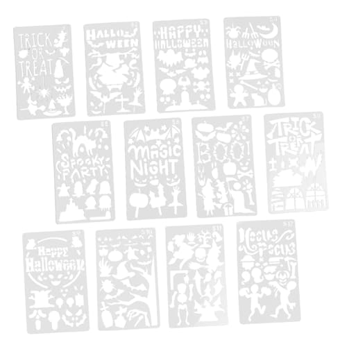 DOITOOL 12 Stück Teiliges Halloween Hollow Drawing Stencils Wiederverwendbare Diy Malvorlagen für Scrapbooking Papierkunst Handarbeiten und Kreative Halloween Dekorationen von DOITOOL