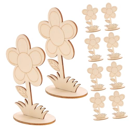 DOITOOL 12 Stück Teiliges Holzblumen zum Basteln Unbemalte Holzblüten mit Glatter Oberfläche DIY Holzdeko für Malen Hochzeitstisch Wohnraumdekoration Robuste und Polierte Holzornamente von DOITOOL