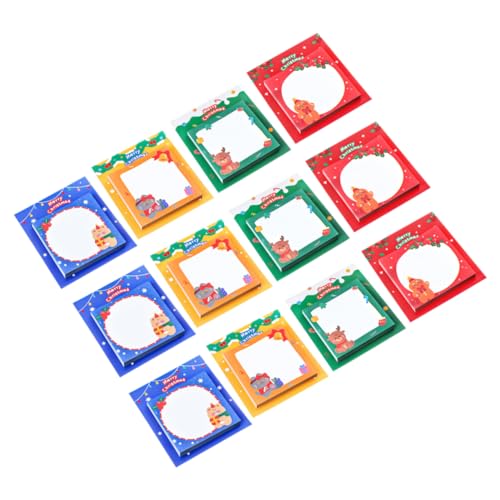 DOITOOL 12 Stück Teiliges Kompakter Weihnachts Memo Notizblöcke mit Selbstklebende Haftnotizen für Schule Büro und Alltag Praktische Sticker zum Organisieren und Erinnern von DOITOOL