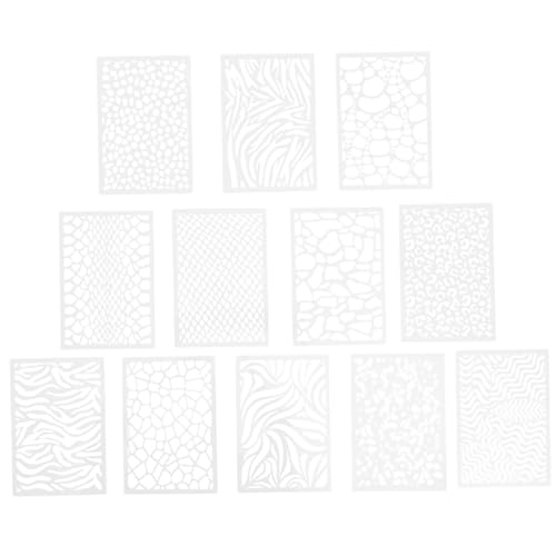 DOITOOL 12 Stück Teiliges Leopardenmuster Schablonen aus Robustem Kunststoff Vielseitige DIY Malvorlagen für Erwachsene für Kleidung Möbel Scrapbooking und Dekoration von DOITOOL