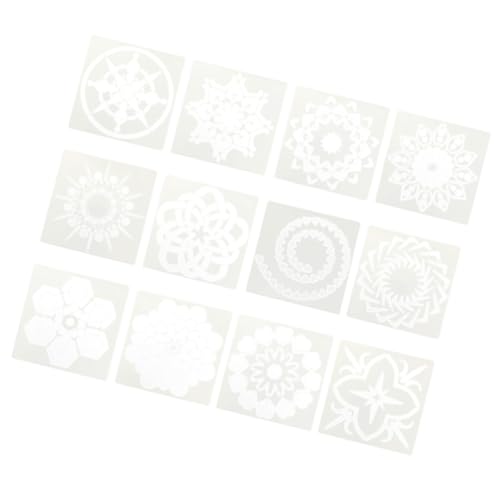 DOITOOL 12 Stück Teiliges Mandala Schablonen Set für Maltechniken Wiederverwendbare Malschablonen für Diy Projekte Kunsthandwerk und Dekoration Hochwertige Hollow Out Designs für von DOITOOL