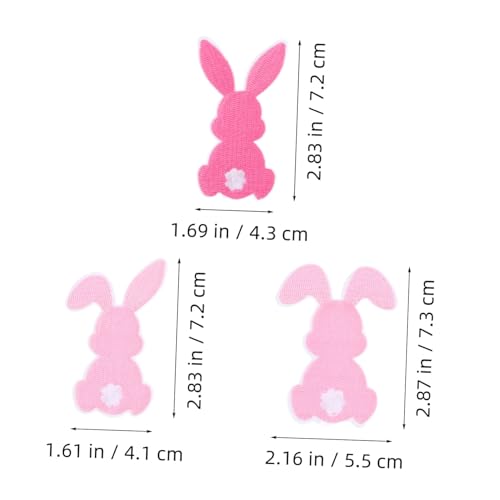 DOITOOL 12 Stück Teiliges Osterhasen Aufnäher Bestickte Bügelflicken für Kleidung und Taschen Langlebige und Stoffapplikationen für Ostern und Partydekoration von DOITOOL