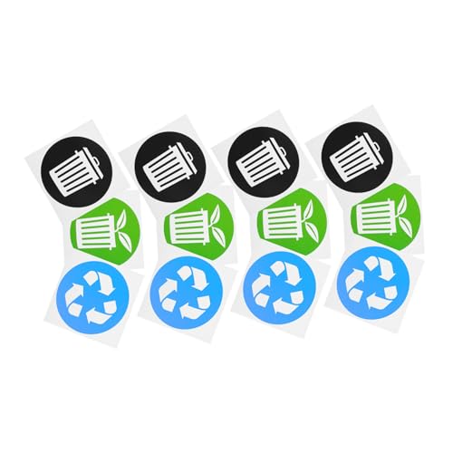 DOITOOL 12 Stück Teiliges Selbstklebende Mülltonnenaufkleber aus PVC Bunte Recycling Sticker zur Einfachen Mülltrennung Langlebig und Wasserfest für Haushalt und Umweltbewusste Nutzer DOITOOL 12 Stück Teiliges Selbstklebende Mülltonnenaufkleber aus PVC Bunte Recycling Sticker zur Einfachen Mülltrennung Langlebig und Wasserfest für Haushalt und Umweltbewusste Nutzer von DOITOOL