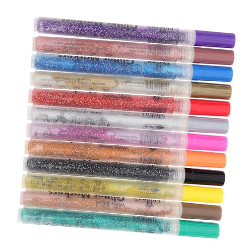 DOITOOL 12 Stück Teiliges Set Glitzerstifte Kreative Glitzer Marker für Kunst und Diy Projekte Geeignet für Mehr von DOITOOL