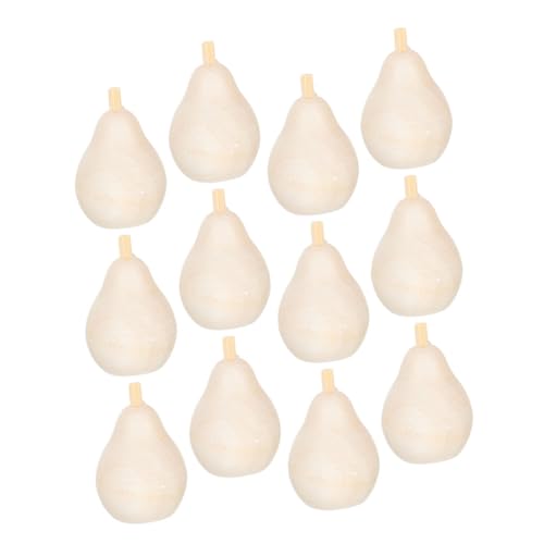 DOITOOL 12 Stück Teiliges Unbemalter Holzfrüchte für Diy Malerei und Basteln Kreative Dekoration für Kreativität und Handmotorik von DOITOOL