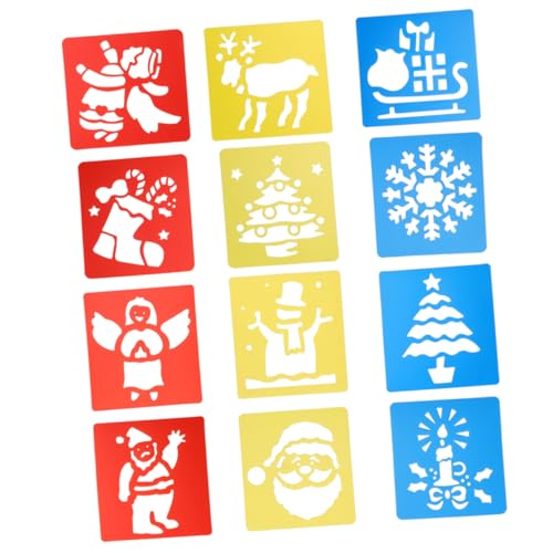 DOITOOL 12 Stück Teiliges Weihnachts Schablonen aus Sicherem Material für Wiederverwendbare Zeichenschablonen zum Malen Basteln und DIY für Scrapbooking Schulprojekte und DOITOOL 12 Stück Teiliges Weihnachts Schablonen aus Sicherem Material für Wiederverwendbare Zeichenschablonen zum Malen Basteln und DIY für Scrapbooking Schulprojekte und von DOITOOL