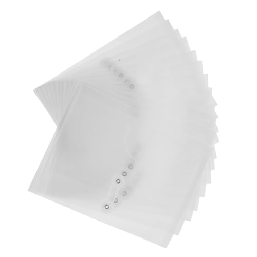 DOITOOL 12 Stück Umschlagordner Taschen Beutel Kofferschlösser Halter Knopf aktenmappe aktenordner durchsichtige Aktenaufbewahrungstasche Dokumentenmappen mit Kordelverschluss Transparent von DOITOOL