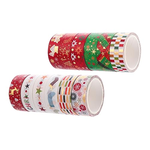 DOITOOL 12 Stück Weihnachtsmotiv Washi Tape Dekorative Klebebänder für Diy Scrapbooking und Geschenkverpackung pro Vielseitig Einsetzbar von DOITOOL