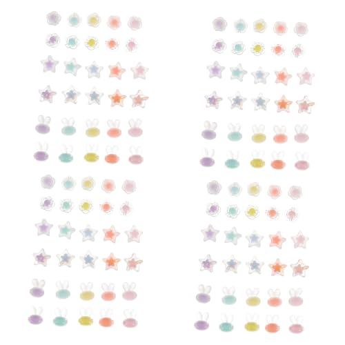 DOITOOL 120 Stück Diy Kunststoffperlen Bunte Herz und Blumenperlen für Armbänder und Handyketten Bastelzubehör für Kreative Schmuckherstellung von DOITOOL