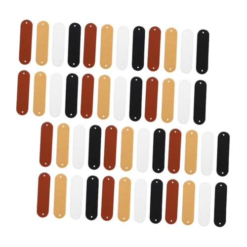 DOITOOL 120 Stück Teiliges PU Leder Etiketten mit Vorgefertigten Löchern Wasserfeste Langlebige Blanko Handmade Labels für DIY Basteln Häkeln Nähen für Taschen Kleidung Hüte von DOITOOL