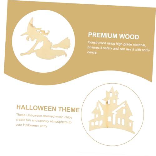 DOITOOL 1200 Stck. Teiliges Halloween Holzscheiben Unvollendete Naturholz Baumscheiben DIY Holzstücke für Party Dekorationen Drinnen Hängende Holzornamente für Bastelprojekte von DOITOOL