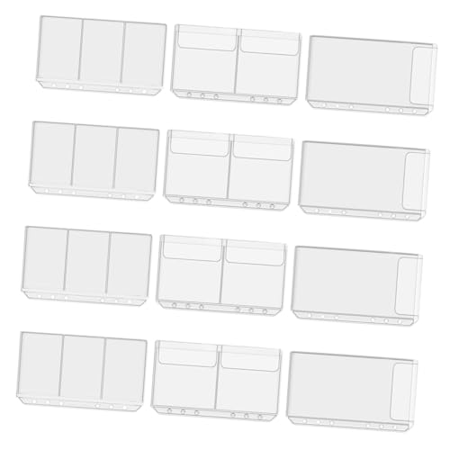 DOITOOL 12Stücke Aufbewahrungsbeutel Transparente Organizer mit Löchern für Quittungen Karten und Geldscheine und Langlebig für Schule von DOITOOL