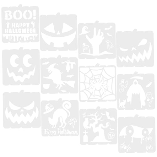 DOITOOL 12Stücke Halloween Malschablonen Wiederverwendbare Backschablonen für DIY Kürbis Dekoration Vielseitige Schablonen für Kreative Halloween Projekte DOITOOL 12Stücke Halloween Malschablonen Wiederverwendbare Backschablonen für DIY Kürbis Dekoration Vielseitige Schablonen für Kreative Halloween Projekte von DOITOOL
