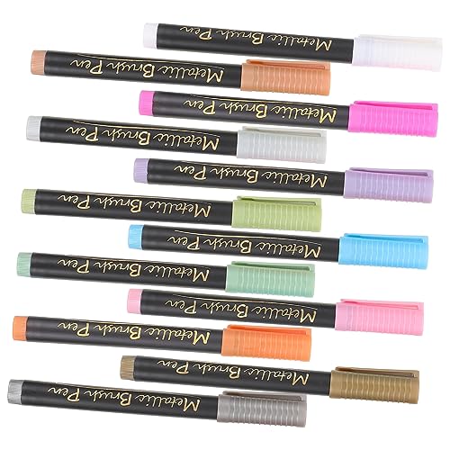 DOITOOL 12Stücke Metallic Marker Stifte Malmarkierungen für Kreative Projekte Wassermalstifte mit Flexibler Pinselspitze für Künstler und Handlettering DOITOOL 12Stücke Metallic Marker Stifte Malmarkierungen für Kreative Projekte Wassermalstifte mit Flexibler Pinselspitze für Künstler und Handlettering von DOITOOL