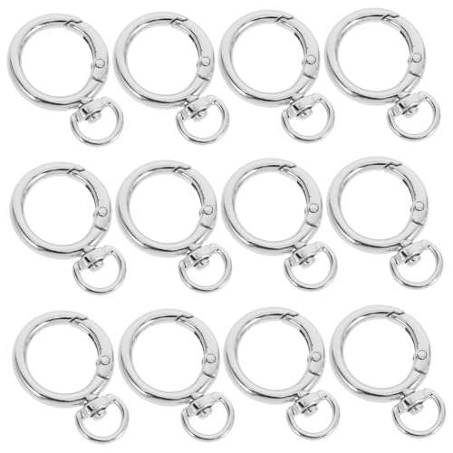 DOITOOL 12Stücke Runde Karabinerhaken Clips Mit Drehbarem Für Schlüsselanhänger Taschen DIY Bastelarbeiten Edelstahllegierung Silberfarben Für Vielseitige von DOITOOL