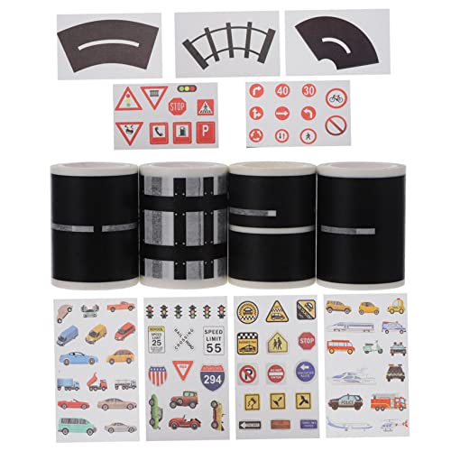 DOITOOL 13 Stück Verkehr Washi Tape Verkehrs-Washi-Tape Klebeband mit Straßenmuster DIY Verkehrsschienen Aufkleber Verkehrsklebeband Klebebänder für Straßenverkehr Papier von DOITOOL