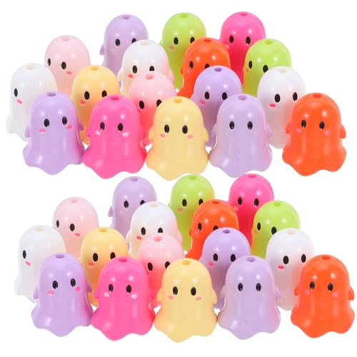 DOITOOL 13 Stücke Teiliges Kleine Cartoon Geister Perlen Weiße Acryl Halloween Spacer Perlen für DIY Schmuckherstellung Armbänder Halsketten Ohrringe Schlüsselanhänger Basteldekoration von DOITOOL