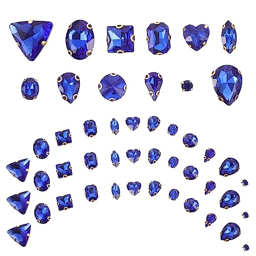 DOITOOL 130 Stück Kleiderzubehör Herstellung Blau Flecken Basteln Strasssteine ​​für Nägel Strass Nähen Verzierungen Für Das Handwerk Und Geformt Edelsteine ​​aufnähen Nieten Blue Glas von DOITOOL