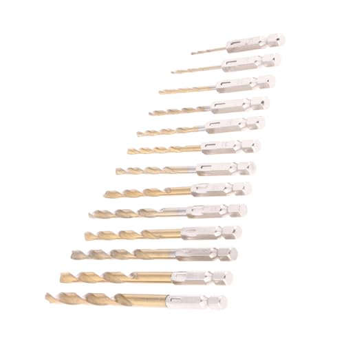 DOITOOL 13Stücke Teiliges Titanbeschichtetes Bohrer Set Hochwertige Metallbohrer für Sechskantschaft Schnellwechsel für Bohrmaschine von DOITOOL