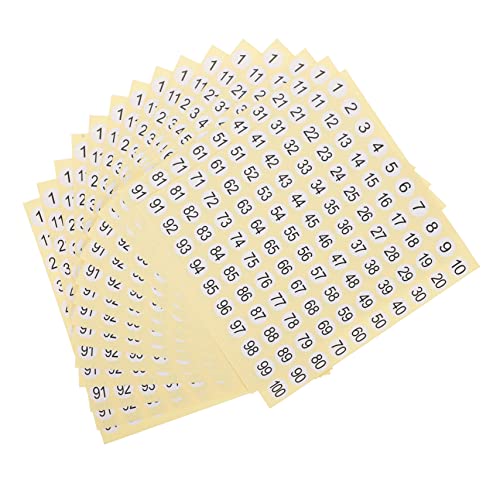 DOITOOL 15 Blatt Nummernaufkleber Zum Organisieren Klebeetiketten Codierung Nummeriert Klebrig Kleine Etikettenaufkleber Etiketten Für Leistungsschalterfelder Kreise Beschichtetes Papier von DOITOOL