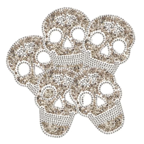 DOITOOL 15 Stk. Schädel Strass Aufnäher zum Aufbügeln und Aufnähen Multifunktionale Dekorative Patches für Kleidung Schuhe Taschen und DIY Reparaturflicken von DOITOOL