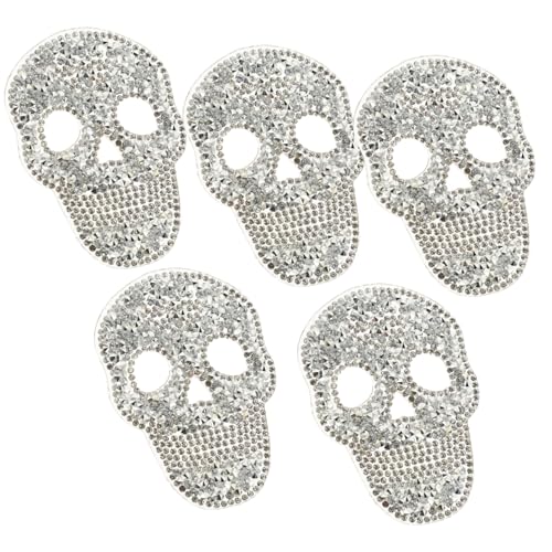 DOITOOL 15 Stk. Skull Aufnäher mit Strass Bügel und Nähbare DIY Back Patches für Kleidung Rucksäcke Mützen Eleganter Schädel Flicken zur Reparatur und Verzierung Silberfarben DOITOOL 15 Stk. Skull Aufnäher mit Strass Bügel und Nähbare DIY Back Patches für Kleidung Rucksäcke Mützen Eleganter Schädel Flicken zur Reparatur und Verzierung Silberfarben von DOITOOL