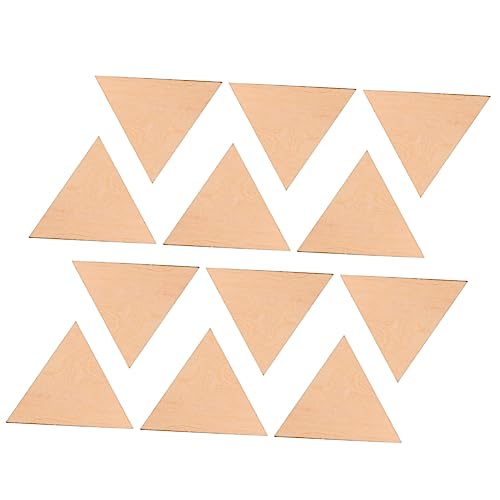 DOITOOL 15 Stück Dreieckige Holzspäne DIY -Handwerk dekoratives Tablett Dekoration Stange Gestell holzarbeiten woodwork holzdeko bastel etiketten Anhänger aus Holz dreieckige holzscheiben von DOITOOL